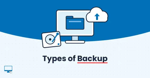 The different types of computer backup for a Windows PC.