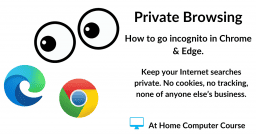 Computer screen with Google Chrome and Microsoft Edge logos. Text reads "How to use private browsing in Chrome and Edge".