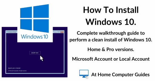 How to install Windows 10 on a computer.