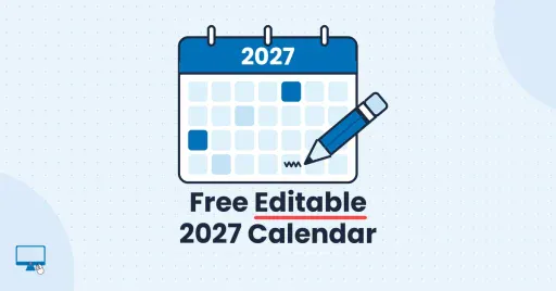 Free Editable and Printable 2027 Family Calendar (UK)